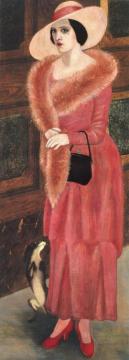 Gaby and Her Dachshund Artwork by Tsuguharu Foujita