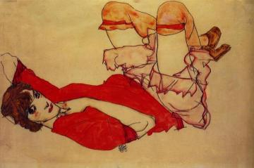 Wally with a Red Blouse Artwork by Egon Schiele