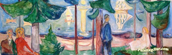 Men And Women On The Beach (the Freia Frieze Ii) Artwork by Edvard Munch