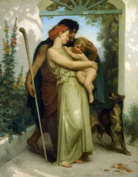 The departure of the shepherd Artwork by William Adolphe Bouguereau