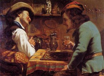 The Draughts Players Artwork by Gustave Courbet