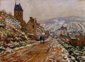 The Road in Vetheuil in Winter Artwork by Claude Oscar Monet