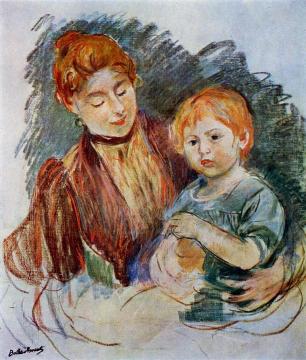 Woman and Child Artwork by Berthe Morisot