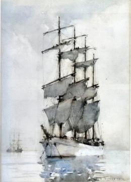 Four Masted Barque Artwork by Henry Scott Tuke