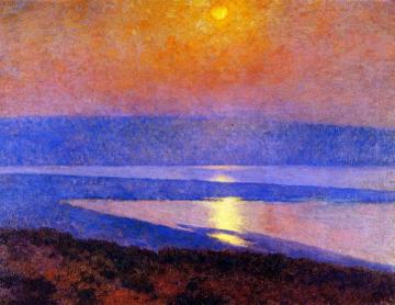 Moonrise Over San Diego Bay Artwork by Maurice Braun