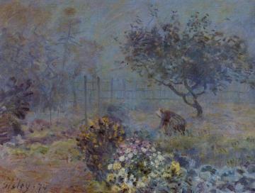 Foggy Morning, Voisins Artwork by Alfred Sisley