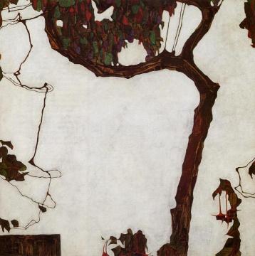 Autumn Tree with Fuchsias Artwork by Egon Schiele