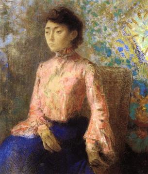 Portrait of Jeanne Chaine Artwork by Odilon Redon