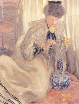 The Yellow Tulip Artwork by Frederick Carl Frieseke