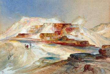 Hot Springs of Gardiner's River, Yellowstone Artwork by Thomas Moran