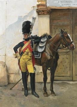 An Elite Soldier of the Imperial Guard Artwork by Francois Flameng