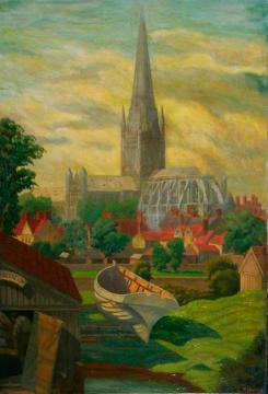 Norwich Cathedral from Pull's Ferry, Norfolk Artwork by Charles Ginner