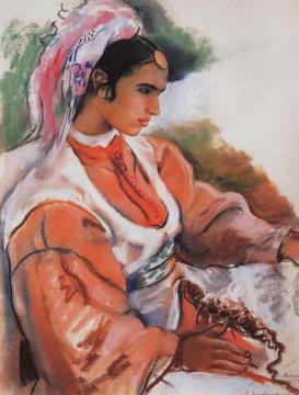 Young Moroccan Woman Artwork by Zinaida Serebriakova