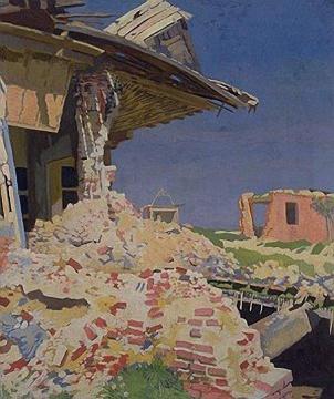 The Main Street, Combles Artwork by Sir William Orpen