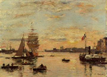 Le Havre, l'avant Port Artwork by Eugène-Louis Boudin