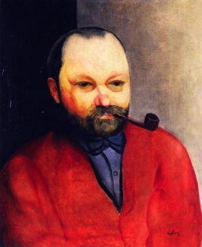 Man with a Pipe Artwork by Moise Kisling