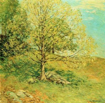 Budding Oak Artwork by Willard Leroy Metcalf