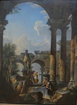 Ideal View of Ruins Artwork by Giovanni Paolo Pannini