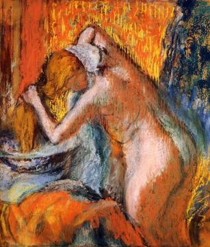 After the Bath, Woman Drying Her Hair Artwork by Edgar Degas
