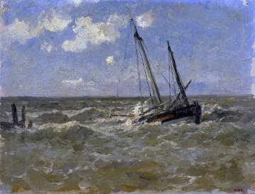 Boat Lost, Normandy Artwork by Carlos de Haes