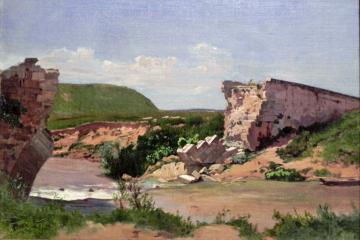 Landscape with Bridge Ruins Artwork by Carl Eduard Schuch