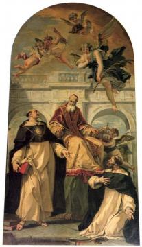 Pope Pius V with Saints Thomas Aquinas and Martyr Peter Artwork by Sebastiano Ricci