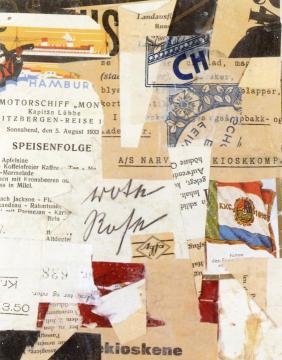 Red Rose Artwork by Kurt Schwitters