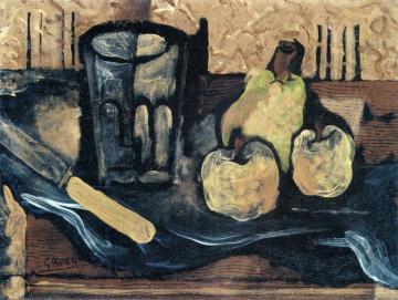 Glass, Fruit and Knife Artwork by Georges Braque