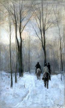Riders in the Snow Artwork by Anton Mauve