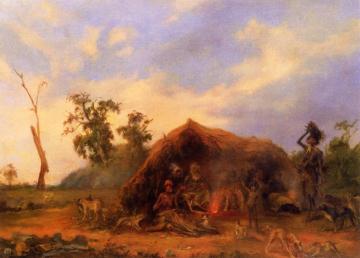 Native Encampment in South Australia Artwork by Alexander Schramm