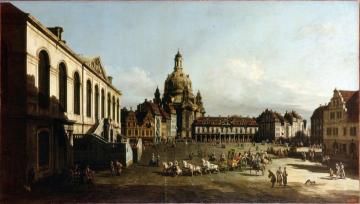 New Market Square in Dresden from the Jüdenhof Artwork by Bernardo Bellotto