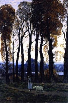 Girl with Goat Artwork by Clarence Gagnon