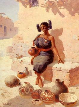 Hopi Pottery Merchant Artwork by William Robinson Leigh