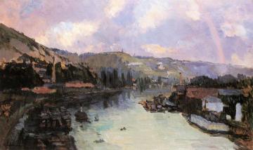 Rainbow over the Seine, Rouen Artwork by Albert Lebourg