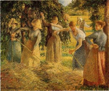 Harvest at Eragny Artwork by Camille Pissarro