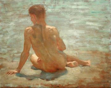 Sketch Of A Nude Youth Artwork by Henry Scott Tuke