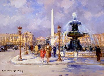 Place de la Concorde Artwork by Edouard Léon Cortes