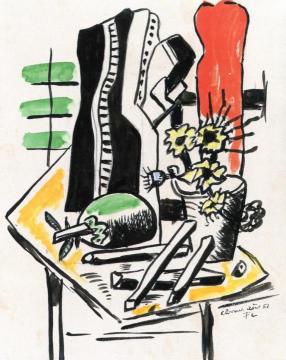 Still Life with Flower Pot Artwork by Fernand Léger
