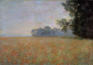 Oat and Poppy Field Artwork by Claude Oscar Monet