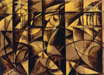 The Speed of an Autumobile + Luci Artwork by Giacomo Balla