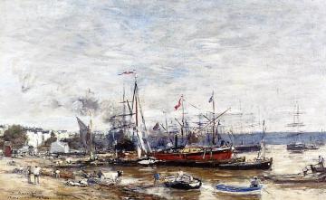 Bordeaux, a Corner of the Port Artwork by Eugène-Louis Boudin