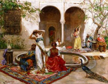 Dancing In The Harem Courtyard Artwork by Fabio Fabbi