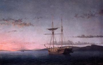 Lumber Schooners at Evening on Penobscot Bay Artwork by Fitz Hugh Lane