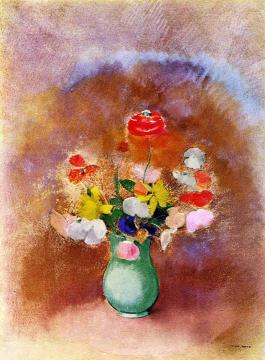 Poppies in a Vase Artwork by Odilon Redon