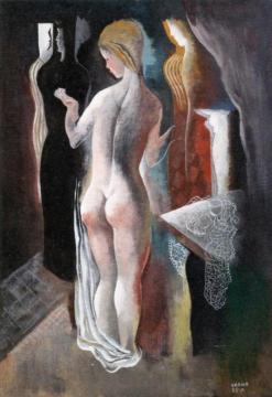 Nude in an Interior Artwork by Béla Kádár