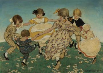 Round The Ring Of Roses Artwork by Jessie Willcox Smith