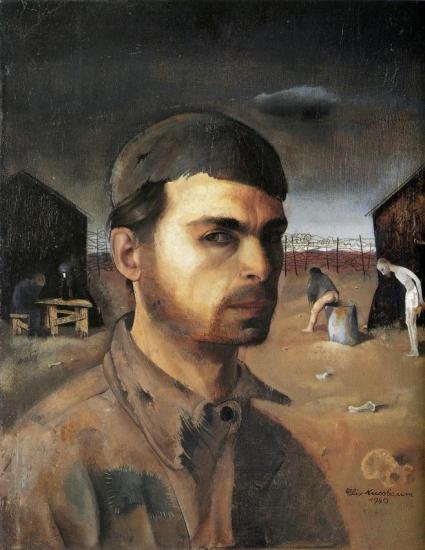 Self-portrait In The Camp Artwork by Felix Nussbaum