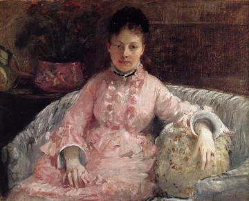 The Pink Dress Artwork by Berthe Morisot