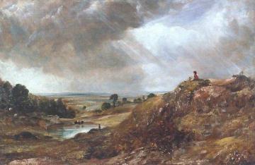 Branch Hill Pond, Hampstead Heath, with a Boy Sitting on a Bank Artwork by John Constable