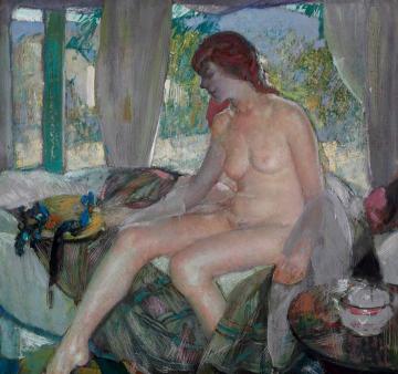 Nude in Interior Artwork by Richard Edward Miller